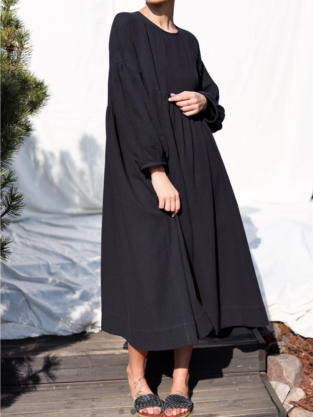 Mori-kei aesthetic Japanese Dress Double
Gauze or Linen Blend Fits SM to MED+
